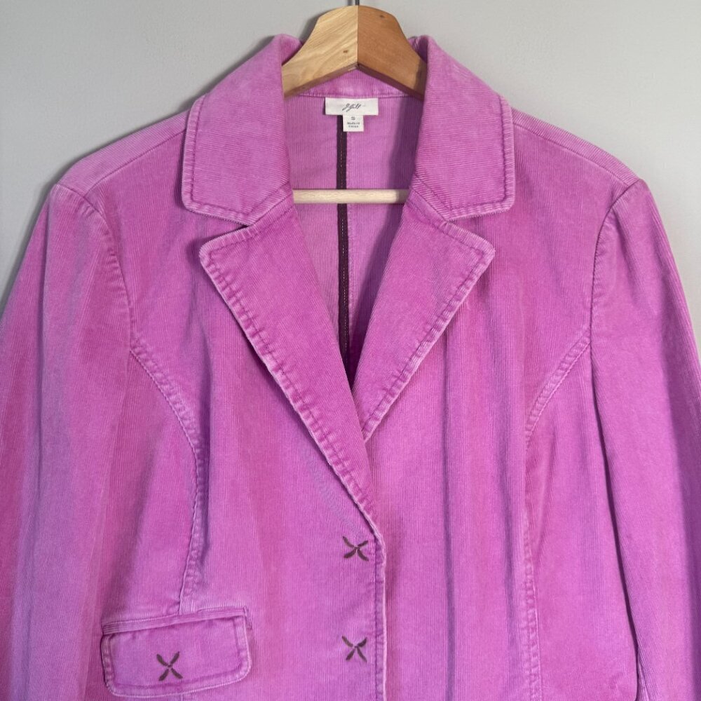 Vintage J. Jill Corduroy Blazer Jacket Women's Small Pink Classic Preppy Career - Picture 5 of 15